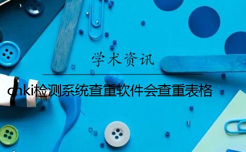 cnki检测系统查重软件会查重表格吗？