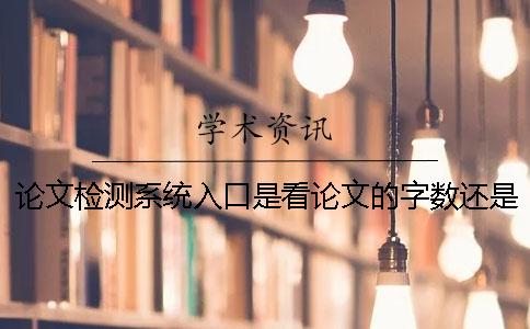 论文检测系统入口是看论文的字数还是字符？