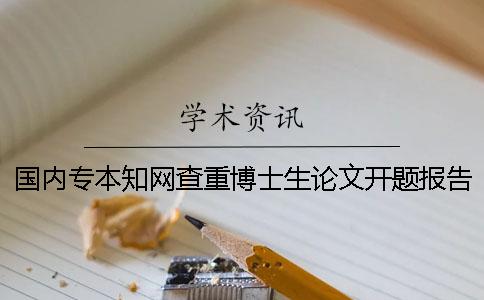 国内专本知网查重博士生论文开题报告和论文工作计划