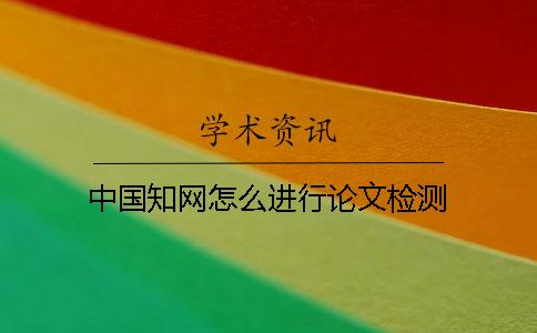 中国知网怎么进行论文检测