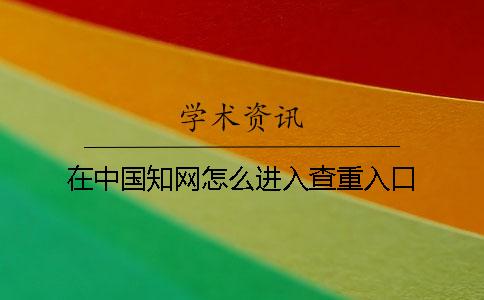 在中国知网怎么进入查重入口