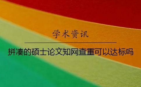 拼凑的硕士论文知网查重可以达标吗？