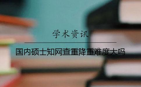 国内硕士知网查重降重难度大吗