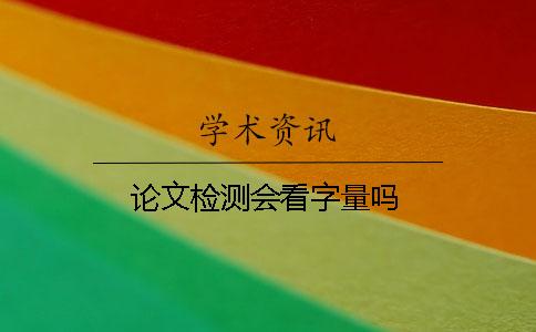 论文检测会看字量吗？